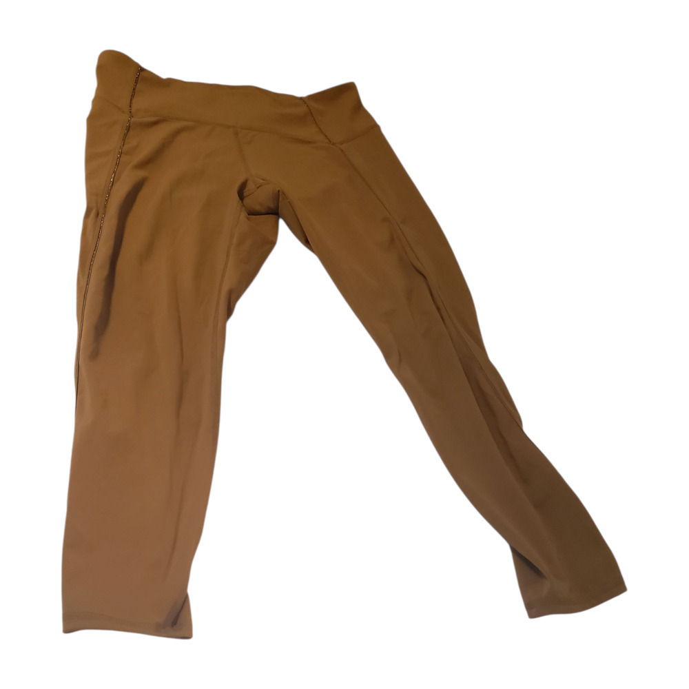 JoyLab Activewear Set 2pc Brown with Gold Metallic Stripe Leggings Sports Bra S - Picture 13 of 16